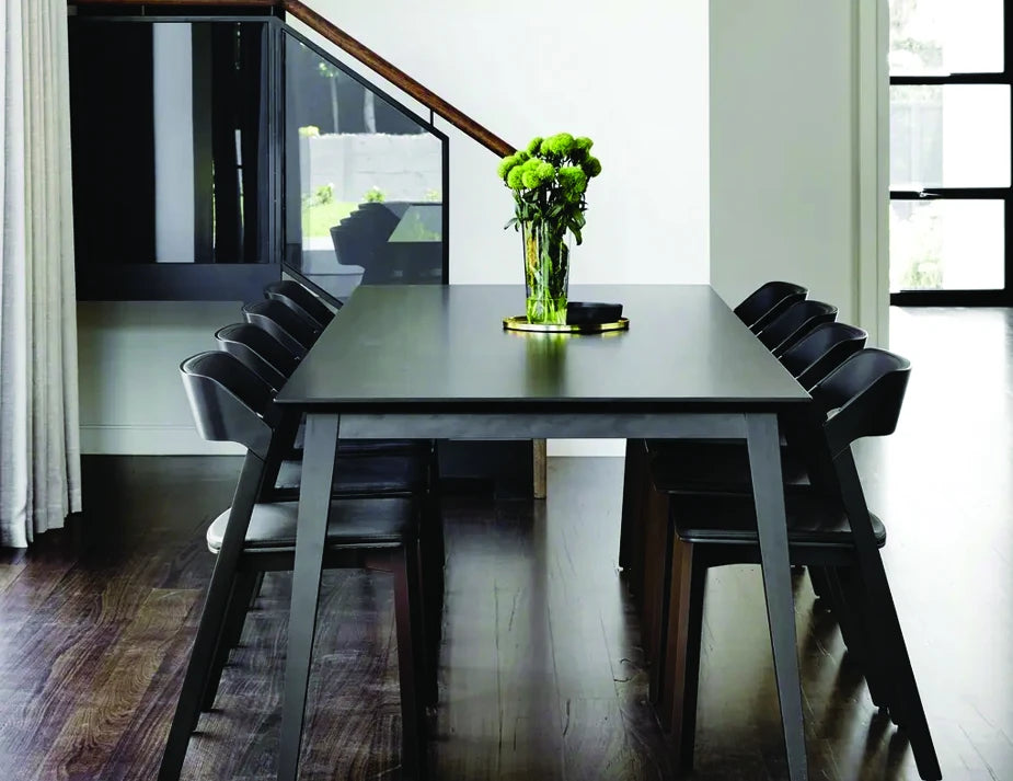 Merano Chair - Black Stained - Black Pad - by TON