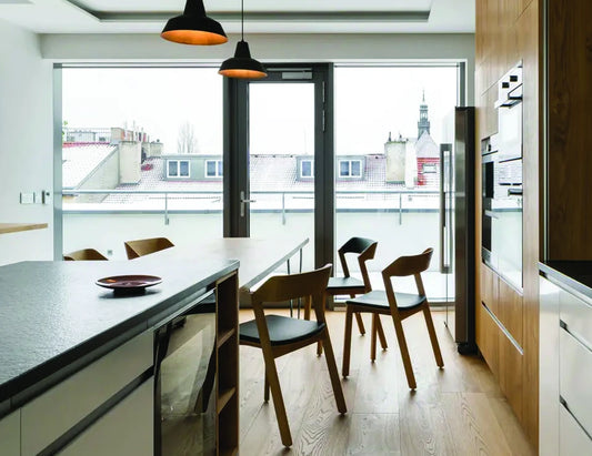 Merano Chair - Natural Oak - Black Pad - by TON