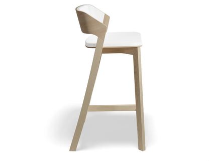 Merano Stool - Natural Oak - White Pad - by TON