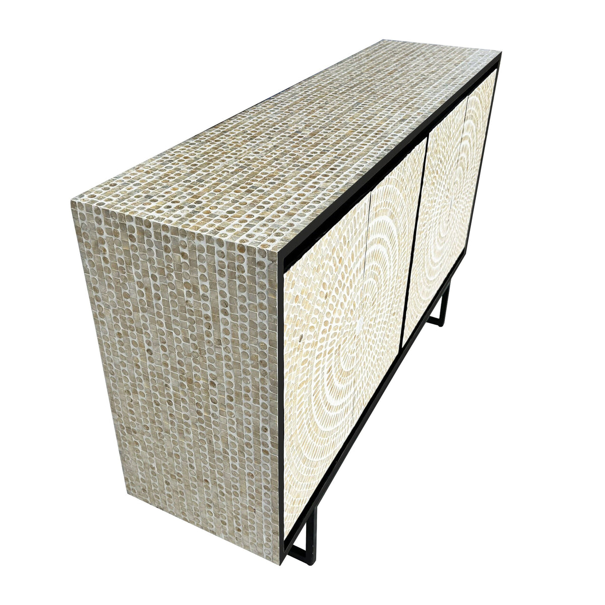 Mireille Mother of Pearl Swirl Inlay Sideboard 142cm