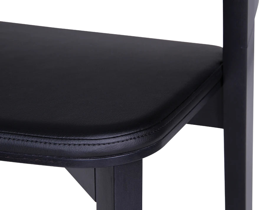 Merano Kitchen Stool - Black Stained - Black Pad - by TON