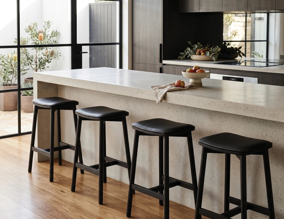 Andi Backless Bar Stool - Black - Upholstered