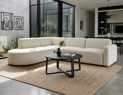 Atticus Modular Sofa - Config D or E Curved Open End - Ivory Cream