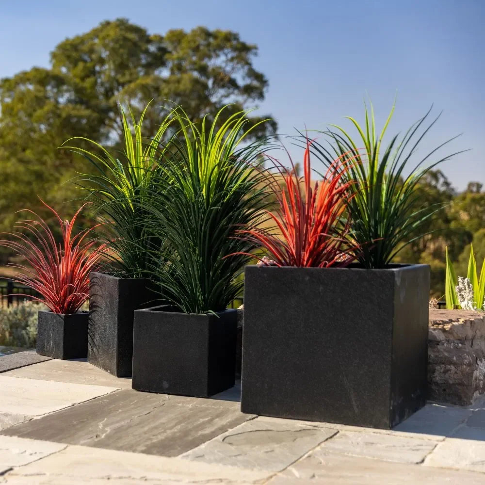 Modern Black Terrazzo Square Planters (Set of 4) Bulk Set Savings - Image 5