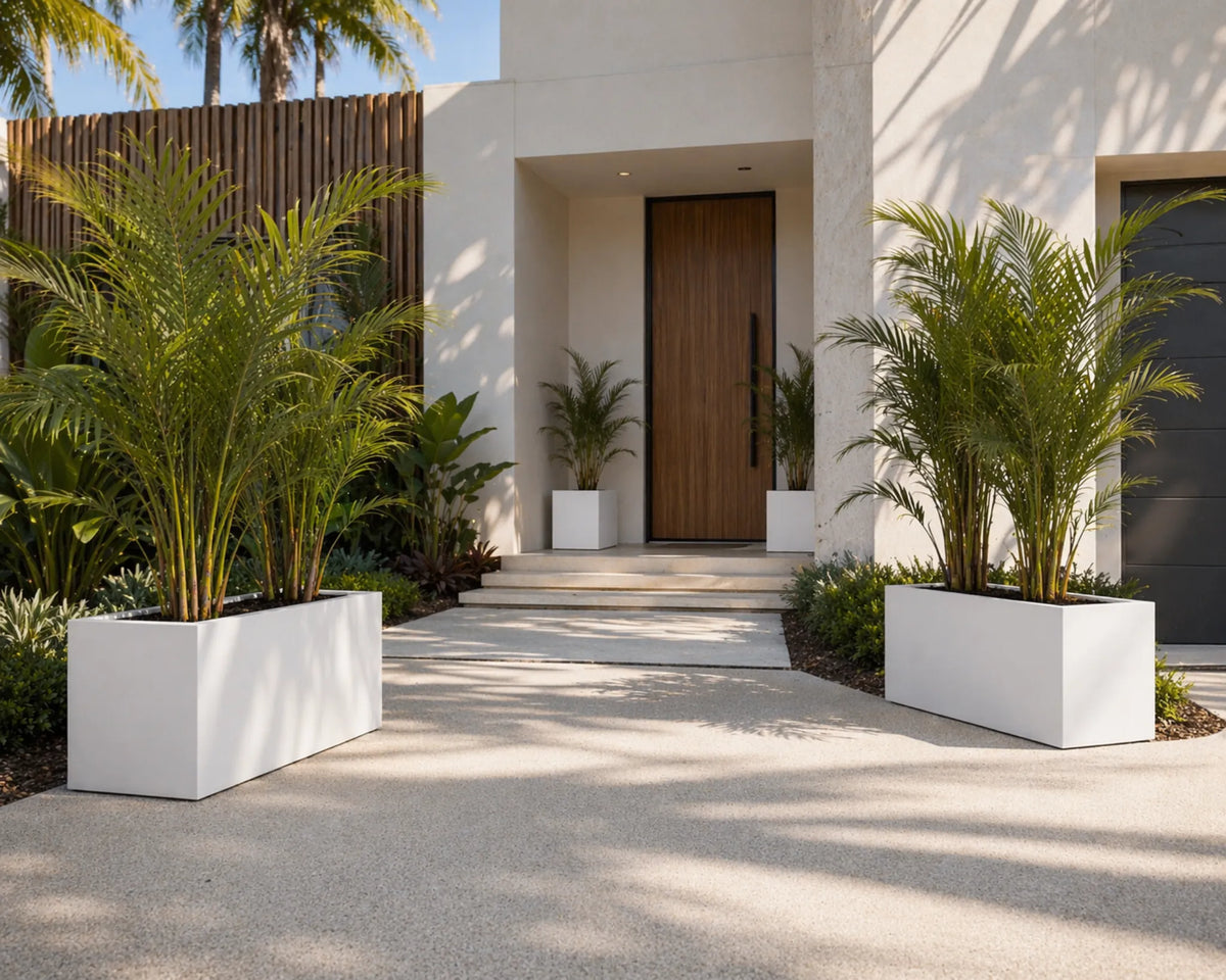 Luxury Rectangular Trough Planter Set of 3 | Matt White | Premium Pot Range