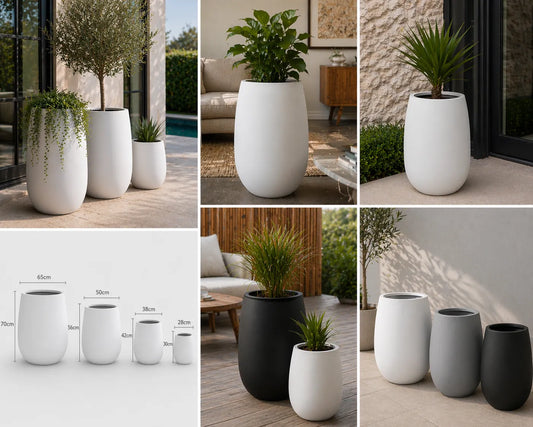 Luxury Teardrop Balloon Planter — Set of 4 Grey
