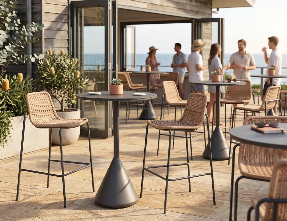 Kora High Bar Table - Outdoor - Charcoal - Basalt Ceramic Top