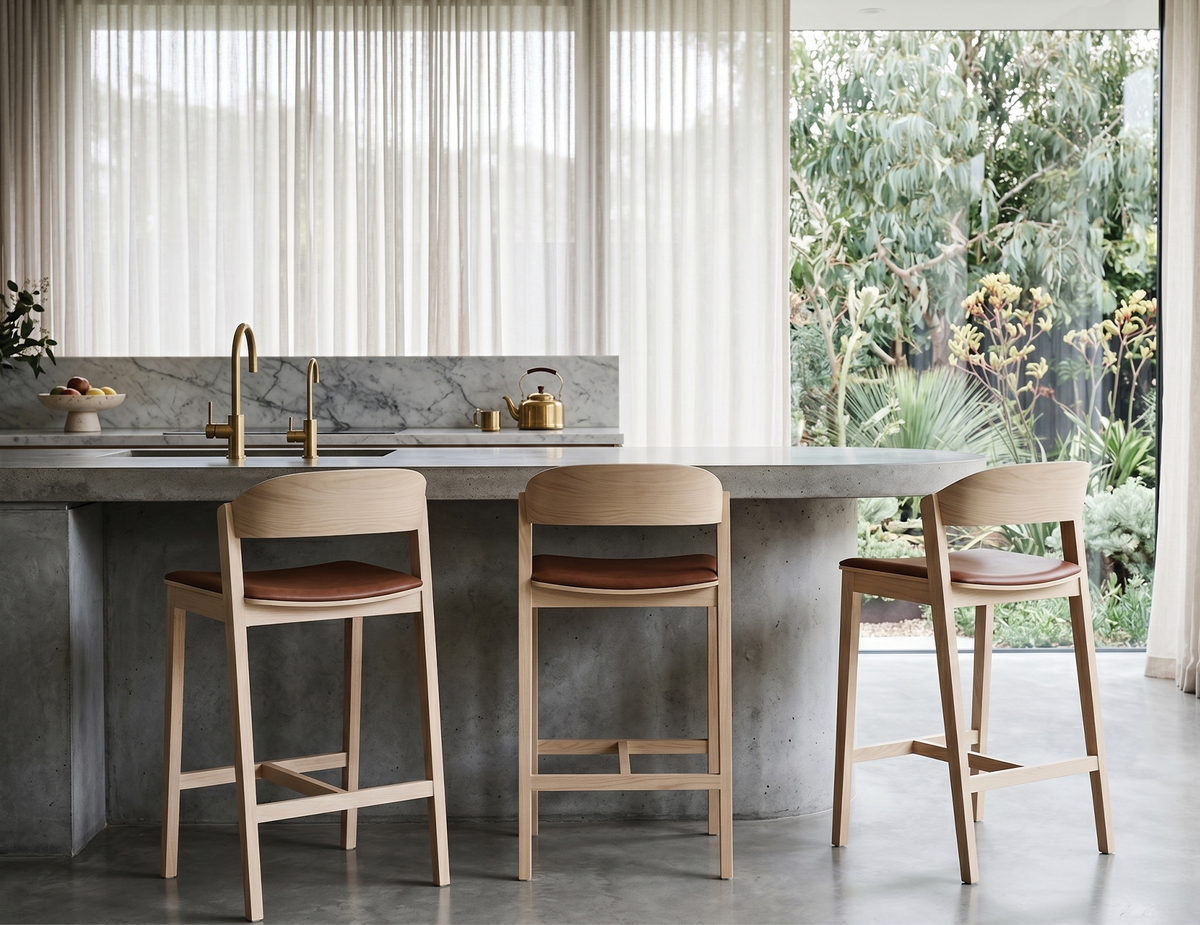 Grayson Bar Stool - Natural - Upholstered