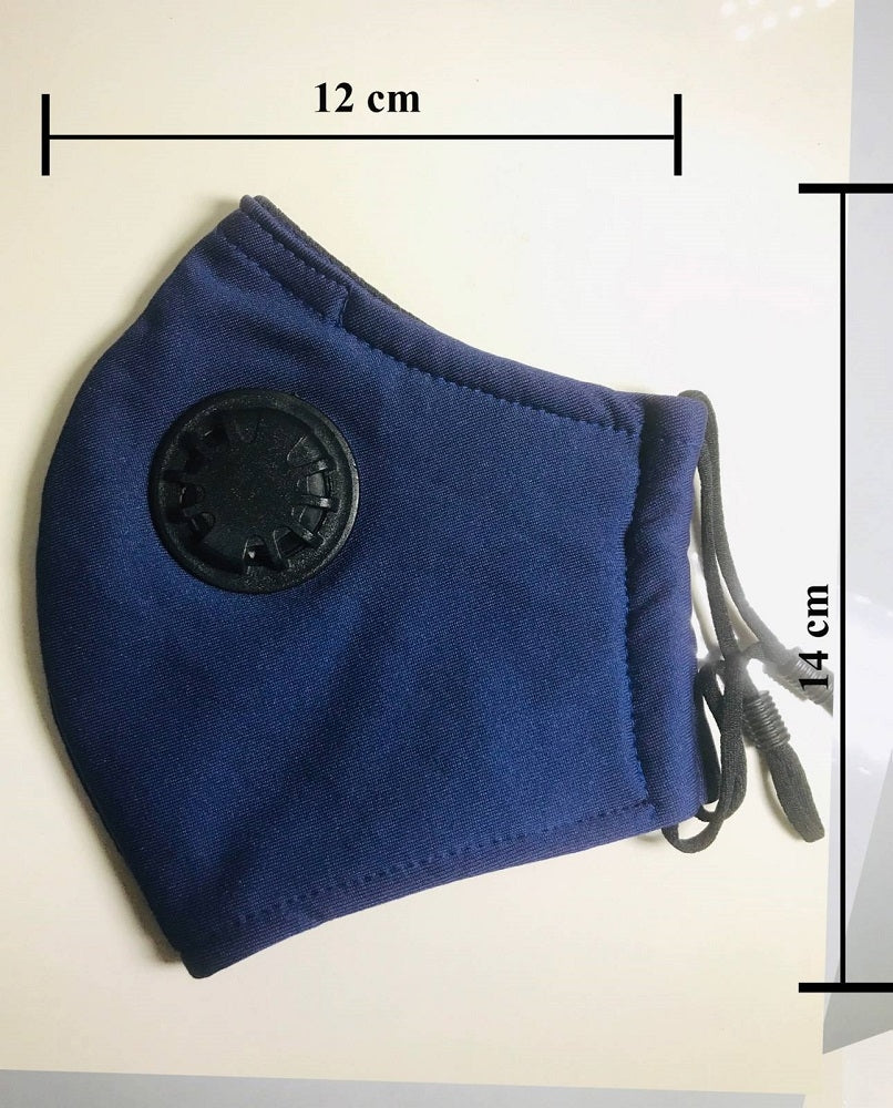 Adult Face Mask w/ 2 Filters Blue - Made in Vietnam - Image 2