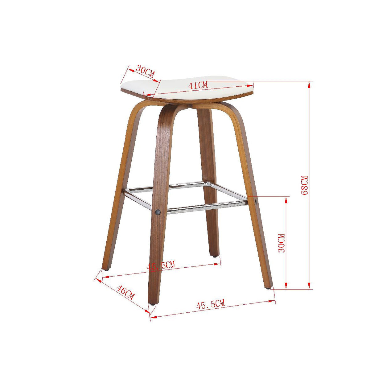 Niamh Timber Veneer White Bar Stool