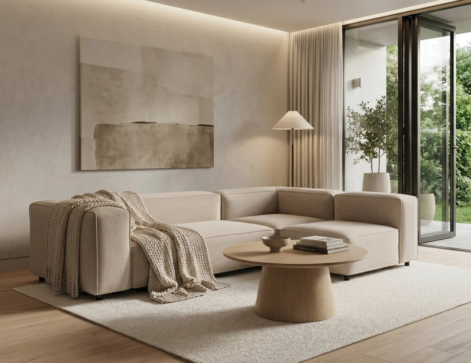 Nolia Modular Sofa - 3 Seater with Return - Beige