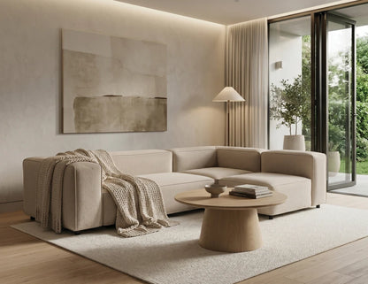 Nolia Modular Sofa - 3 Seater with Return - Beige