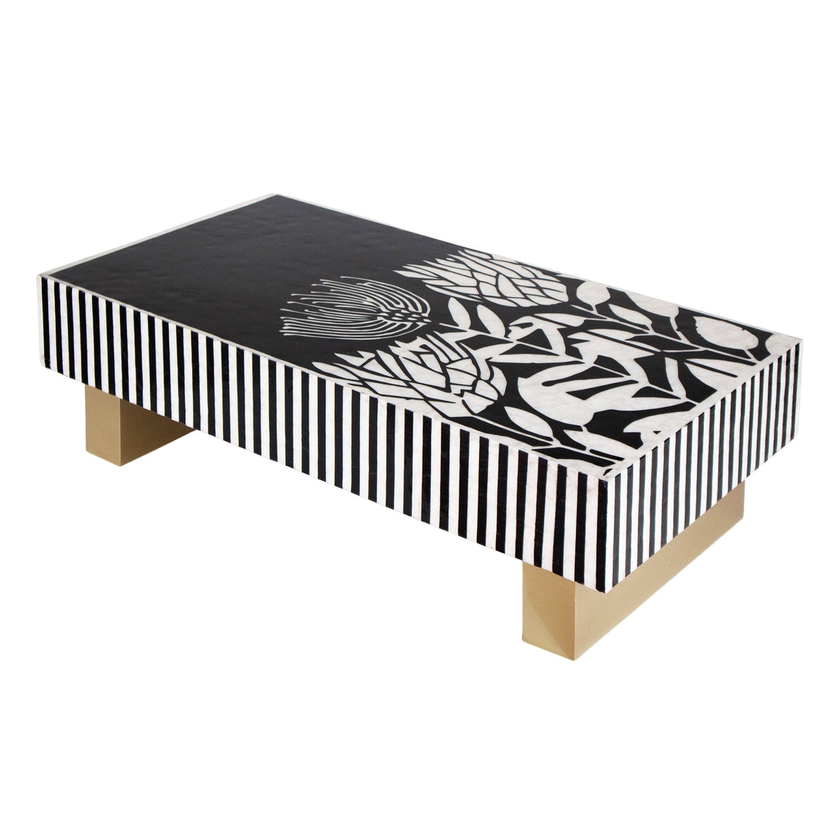 Odalys Black and White Mother of Pearl Coffee Table 130cm