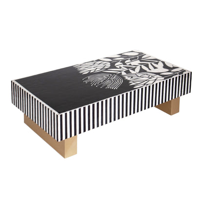 Odalys Black and White Mother of Pearl Coffee Table 130cm