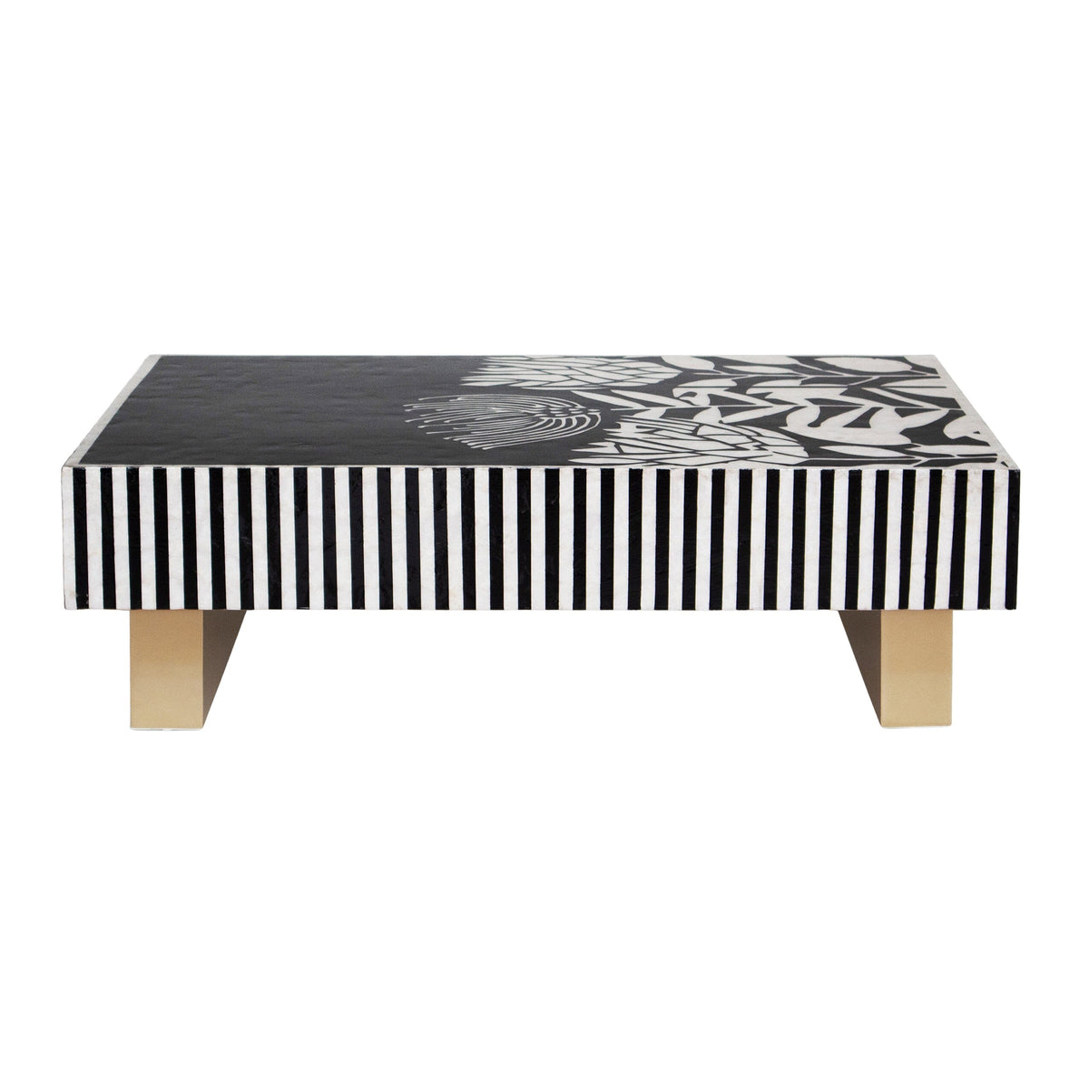 Odalys Black and White Mother of Pearl Coffee Table 130cm