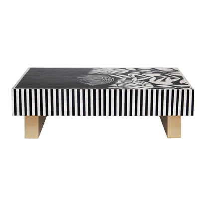 Odalys Black and White Mother of Pearl Coffee Table 130cm