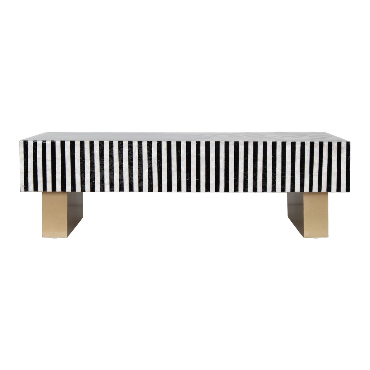 Odalys Black and White Mother of Pearl Coffee Table 130cm