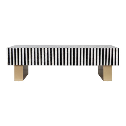Odalys Black and White Mother of Pearl Coffee Table 130cm