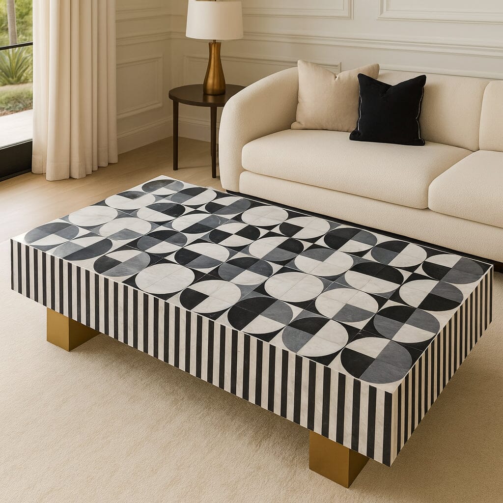 Ondine Geometric Mother of Pearl Coffee Table 130cm