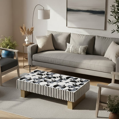 Ondine Geometric Mother of Pearl Coffee Table 130cm