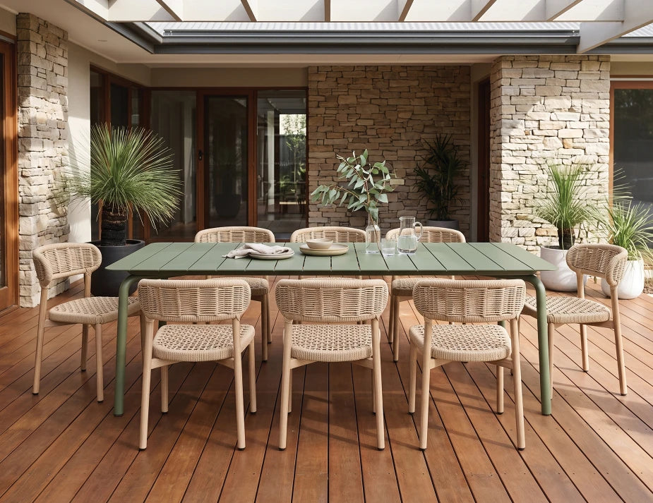 Roku Dining Table 220cm - Outdoor - Eucalyptus Green