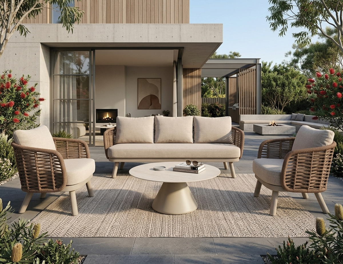 Sorrento 3 Seater Sofa - Outdoor - Latte