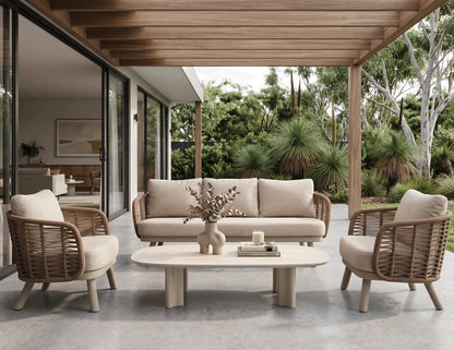 Vela Coffee Table - Outdoor - latte - Dune Ceramic Top