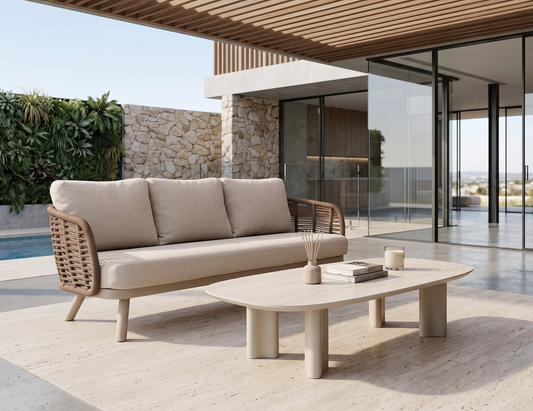 Sorrento 3 Seater Sofa - Outdoor - Latte