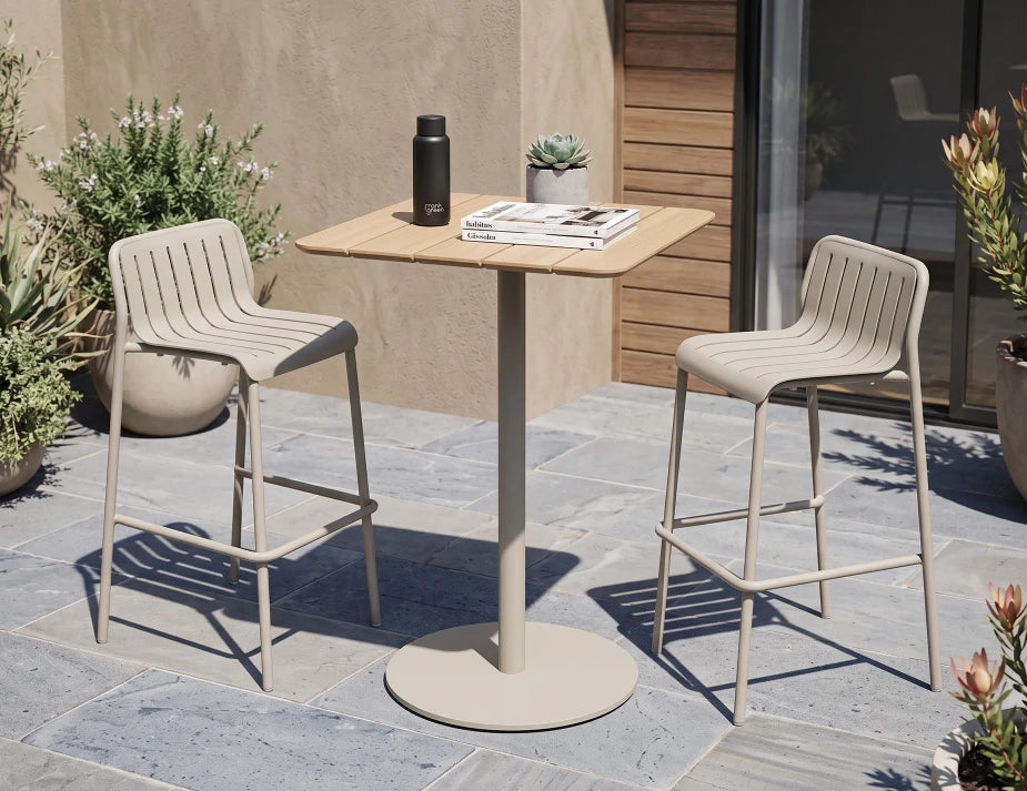 Roku High Bar Teak Table - Outdoor - Latte