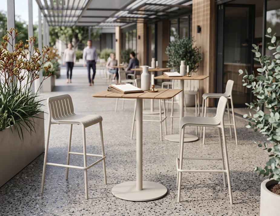 Roku High Bar Teak Table - Outdoor - Latte