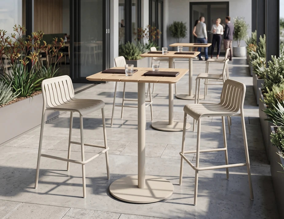 Roku Bar Stool - Outdoor - Latte