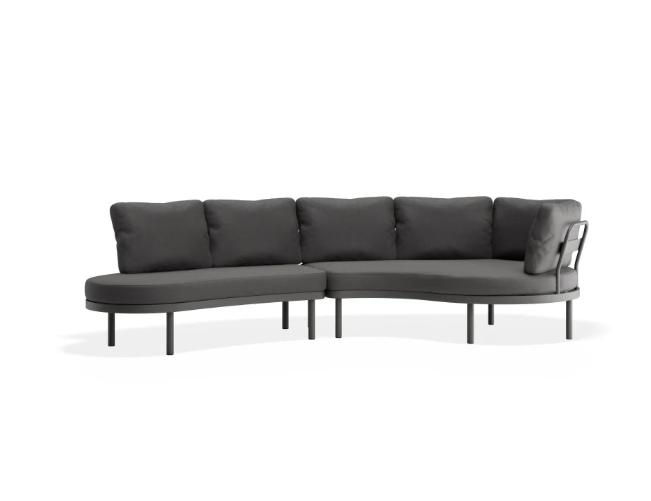 Aluna Sofa Left End Open - Charcoal - Outdoor