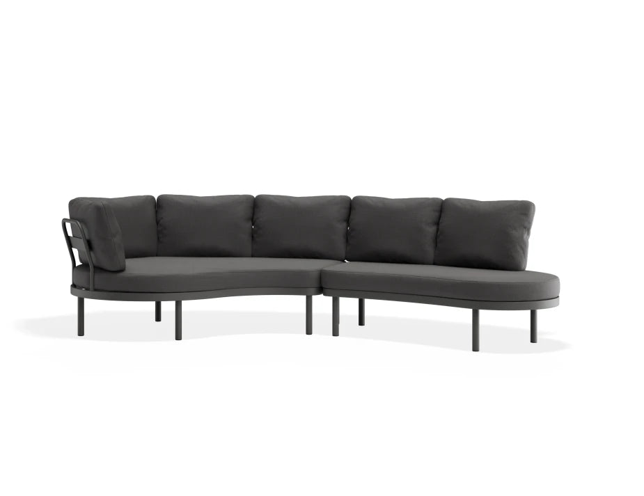 Aluna Sofa Right End Open - Charcoal - Outdoor