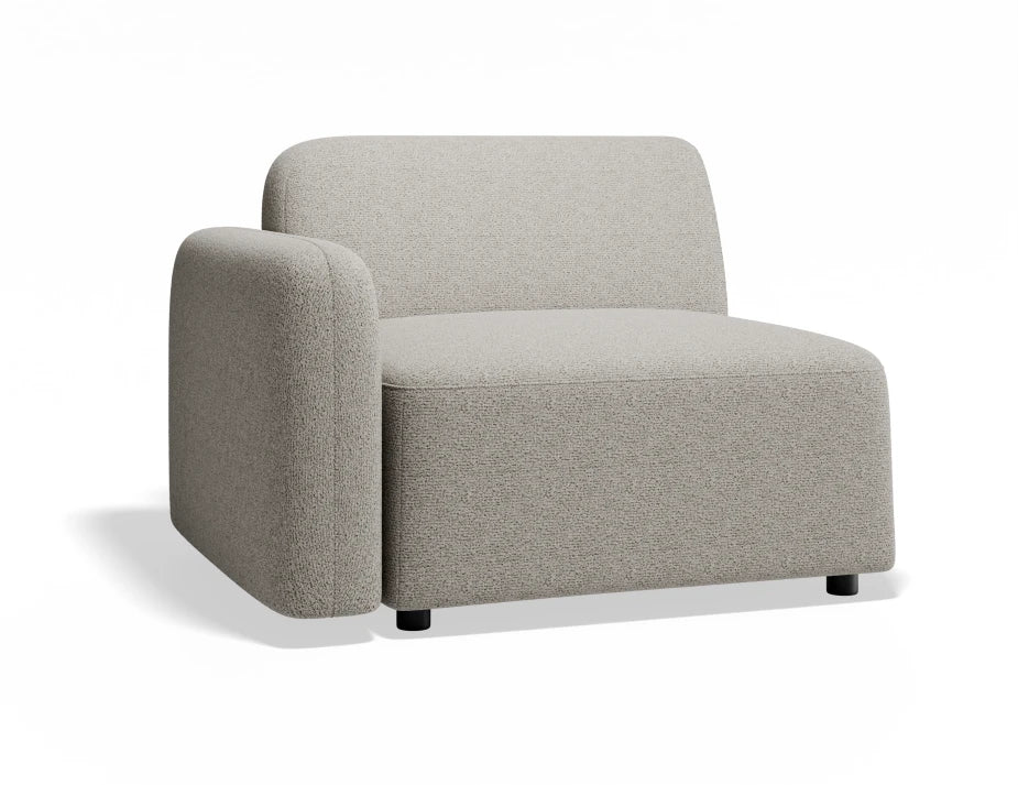 Atticus Modular Sofa Section - Left Arm - Oyster Grey
