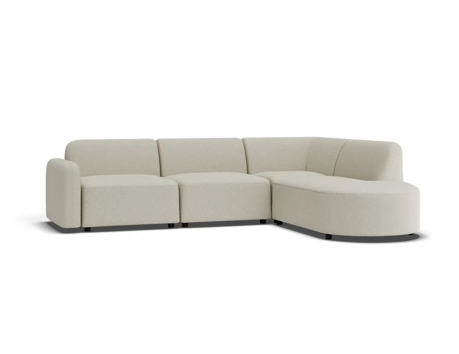 Atticus Modular Sofa - Config D or E Curved Open End - Ivory Cream