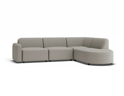 Atticus Modular Sofa - Config D or E Curved Open End - Oyster Grey