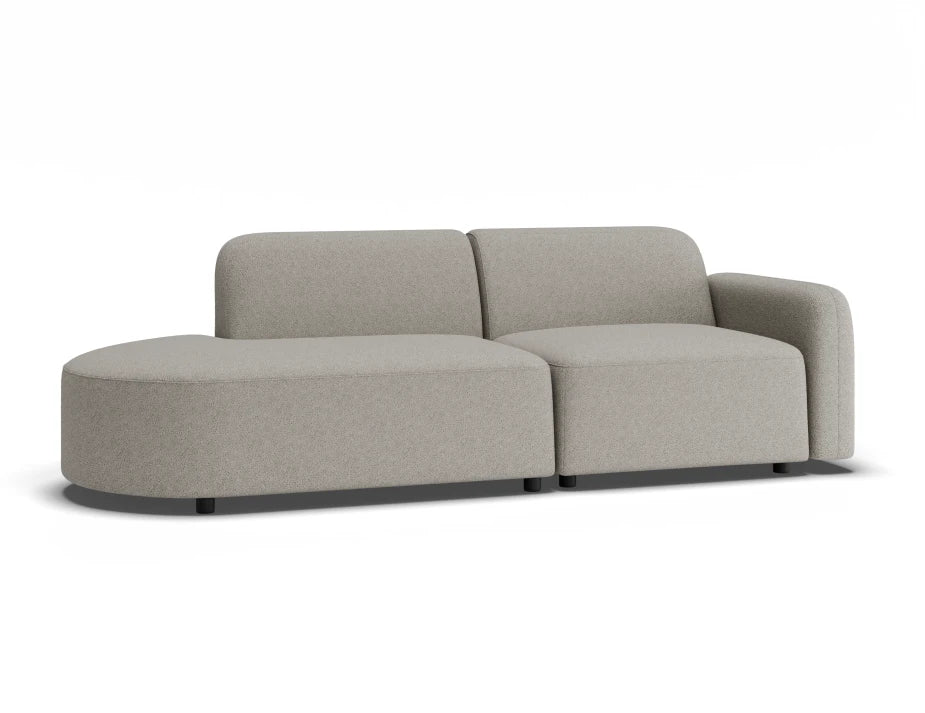 Atticus Modular Sofa - Config F or G Curved Open End - Oyster Grey