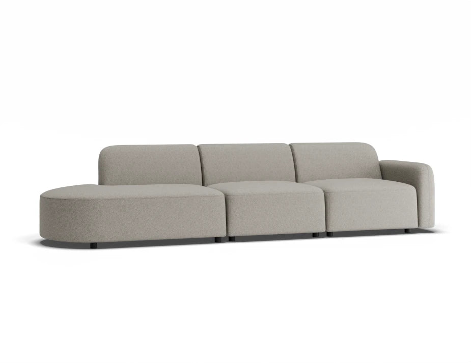 Atticus Modular Sofa - Config H or I Curved Open End - Oyster Grey