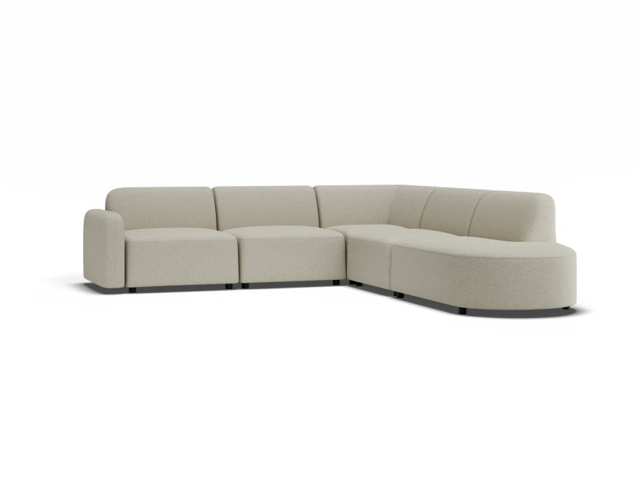 Atticus Modular Sofa - Config J or K Curved Open End - Ivory Cream