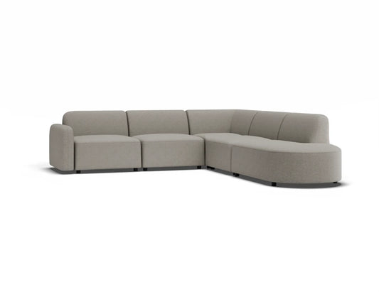 Atticus Modular Sofa - Config J or K Curved Open End - Oyster Grey