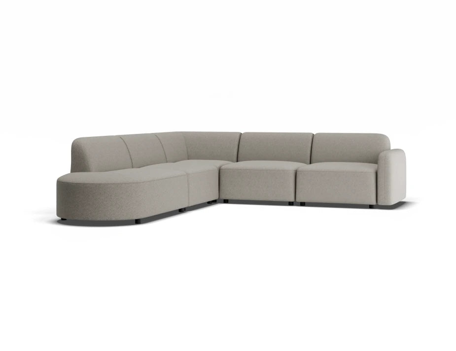 Atticus Modular Sofa - Config J or K Curved Open End - Oyster Grey