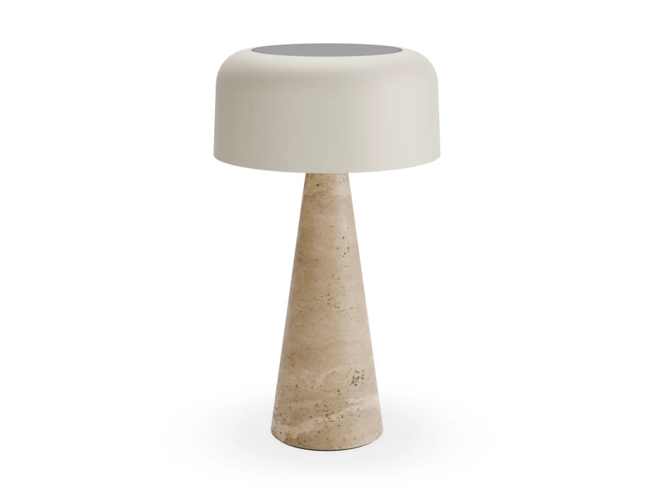 Aura Large Solar Lamp - Outdoor - Latte - Travertine