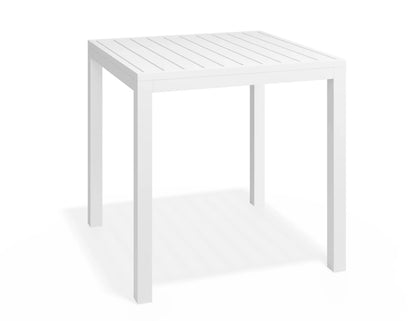Halki Table Matt White Aluminium 77cm x 77cm