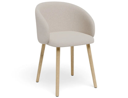 Henley Dining Chair - Timber Legs - Fawn Beige Fabric