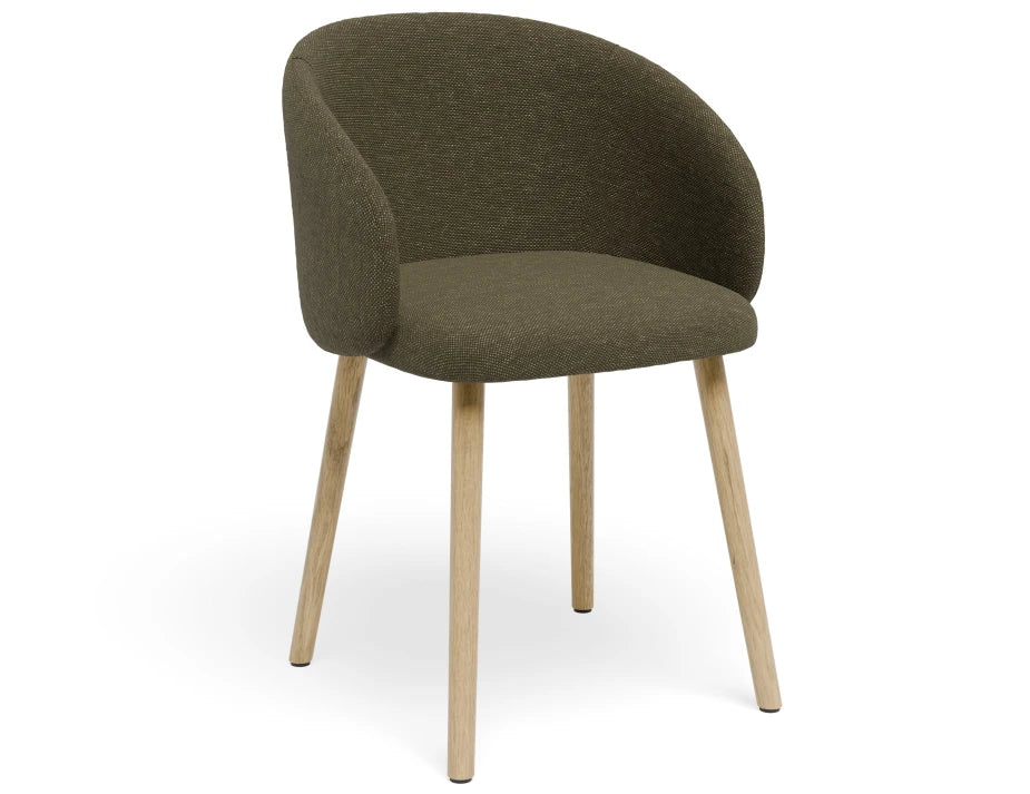 Henley Dining Chair - Timber Legs - Forest Green Fabric