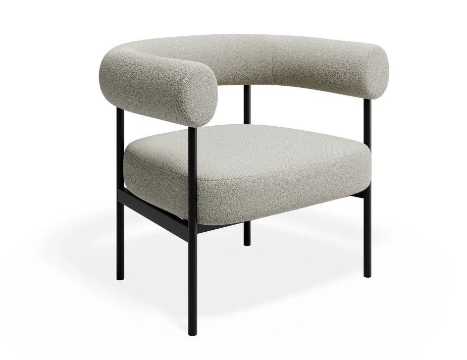 Marlowe Occasional Chair - Black Legs - Ivory Cream Fabric