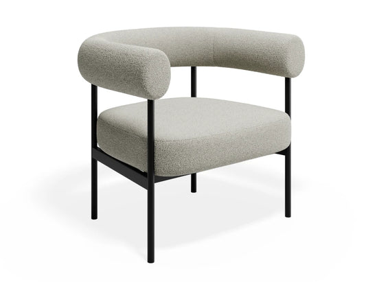Marlowe Occasional Chair - Black Legs - Ivory Cream Fabric
