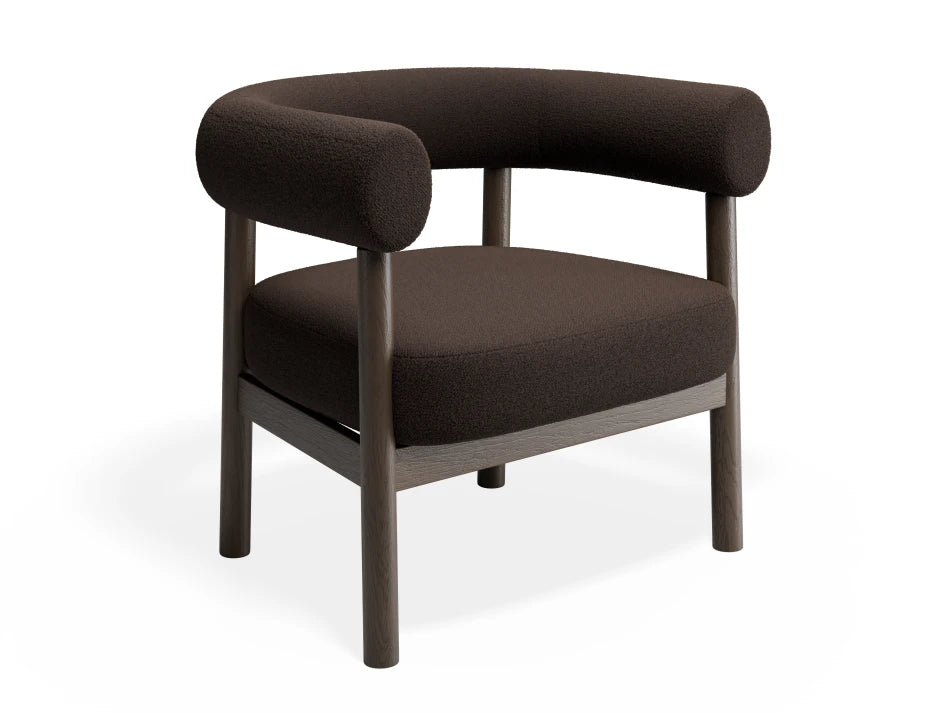 Marlowe Occasional Chair - Smoked Oak Legs - Cacao Fabric