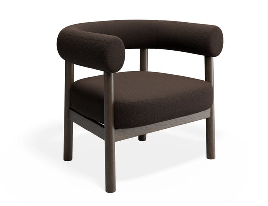 Marlowe Occasional Chair - Smoked Oak Legs - Cacao Fabric