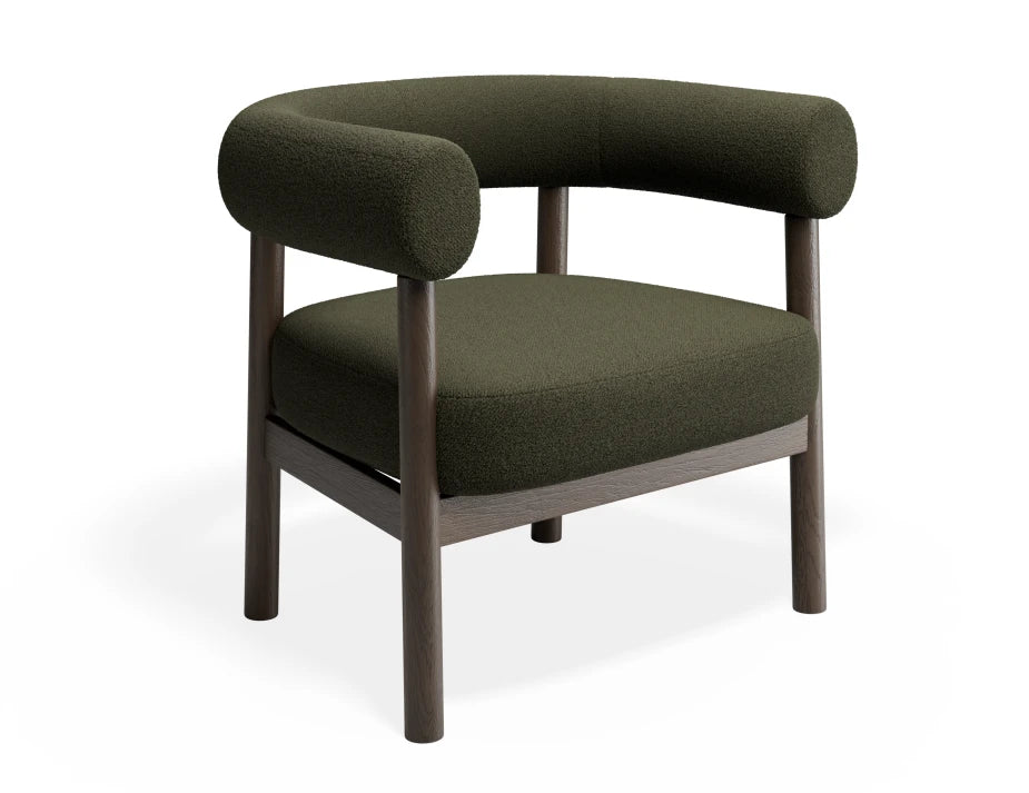 Marlowe Occasional Chair - Smoked Oak Legs - Hunter Green Fabric